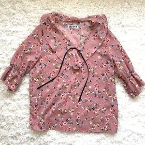 Bundle: two floral blouses, made in Korea, one size (fits up to a medium size).